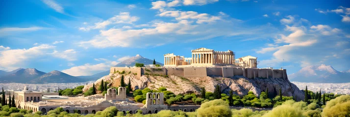Papier Peint photo Athènes Daylight Symphony on the Ancient Acropolis of Athens - Breathtaking Panorama