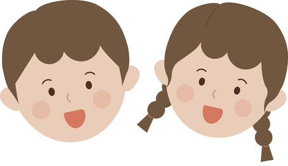 smile children face 웃는 어린이 얼굴 일러스트