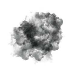 black smoke isolated on white background
