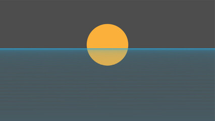 Infinite line of the sunset with many lines vector illustration