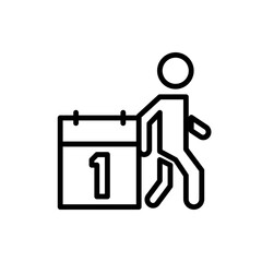  healthy running schedule line icon