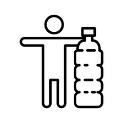 drink water line icon
