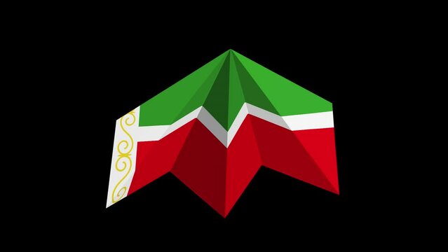 Chechen Repub lic Flag Paper Airplane With Alpha Channel