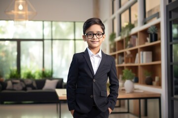 A Young Businessman in a Suit Posing for a Photo. Fictional Character Created By Generated By Generated AI.