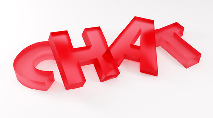 Mobile smartphone and chat minimal concept for social media, messages or SMS. 3D rendering Illustration.