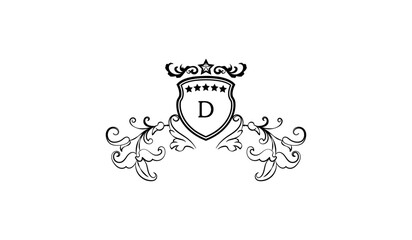 Crown Star Leaves Alphabetical Logo
