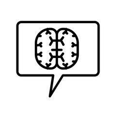 talking about the brain line icon