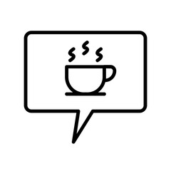 talking about coffe line icon