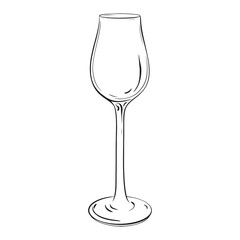 Monochromatic illustration of a wine glass on a plain background