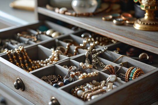 jewelry drawer organizer. Generative AI