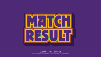match result editable text effect template vector design with abstract style