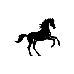 Obraz na płótnie Canvas wild animal horse silhouette vector illustration template design