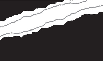 Torn a half sheet of black paper from the bottom. Vector template paper design. Vector Illustration.