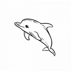Cute dolphin, coloring page for kids.
