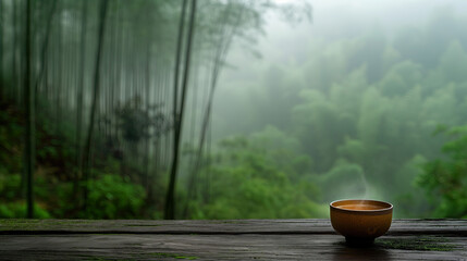 Tea in bamboo forest