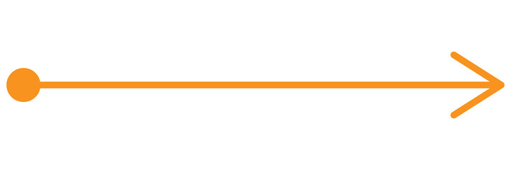 Obraz premium Straight line with point on start and arrow on finish. Symbol of direction, aim, target, path, easy challenge, fast way, ideal plan isolated on white background. Vector graphic illustration