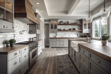 Interior of kitchen in new luxury home