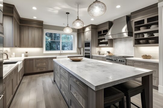 Interior of kitchen in new luxury home