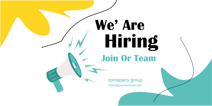 Recruitment advertising template. Recruitment Poster, Job hiring poster, social media, banner, flyer. Digital announcement job vacancies layout