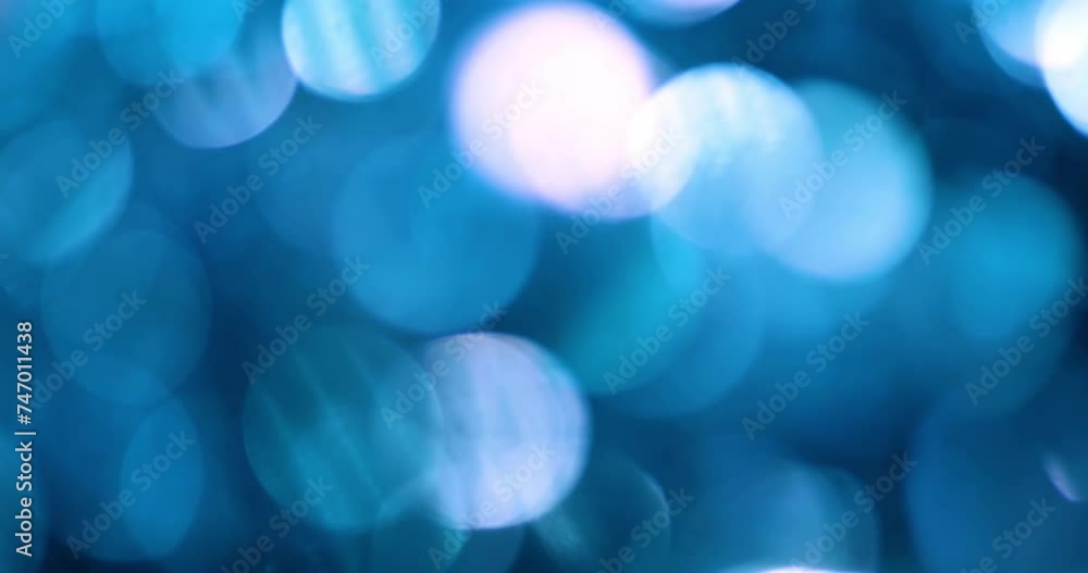 Poster abstract background with bokeh effect blurred defocused blue lights on dark background
