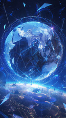 Blue high-tech sphere