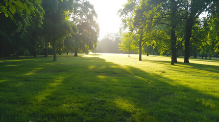 Fototapeta na wymiar sun rays in the park