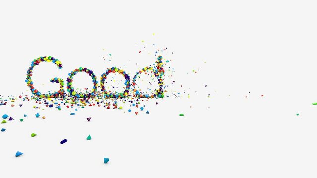 Motion graphics - good luck animation on white