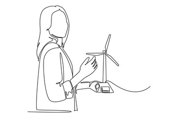 Continuous one line drawing sustainable business concept. Doodle vector illustration.