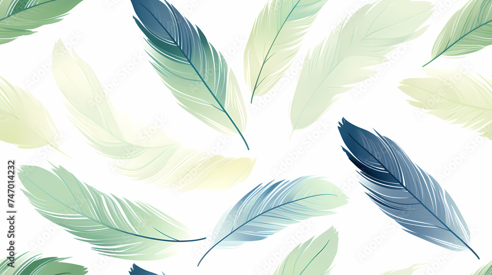 Poster seamless pattern of feathers