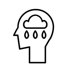 rain thoughts line icon