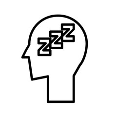 mind falls asleep line icon