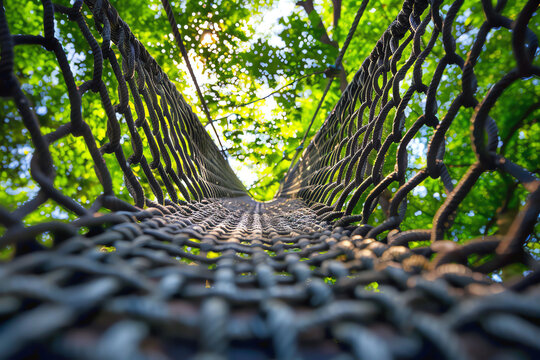 rope footbridge, AI generated