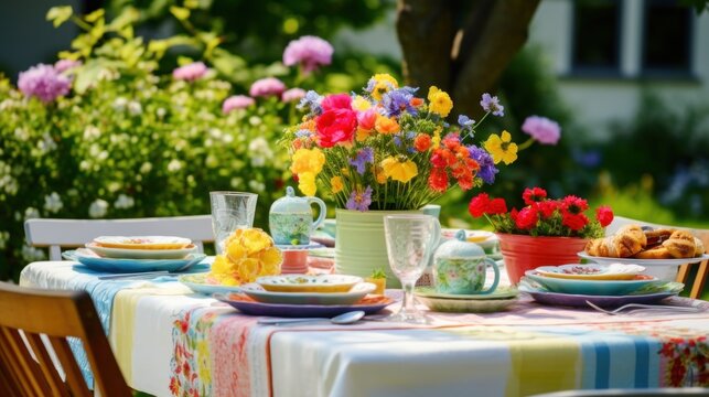 Summer Garden Table Set for Brunch