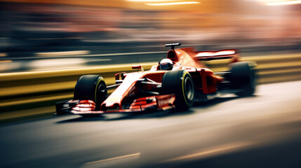 Formula Race Cars Speeding on the Track