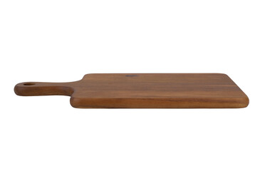 Wooden chopping board isolated on white.