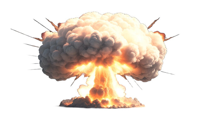 atomic explosion on a white background