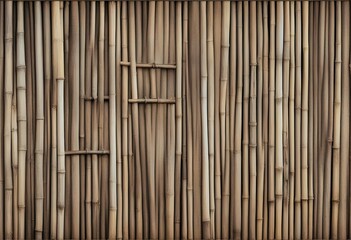 Close-up of Bamboo Stalks as a Textured Background