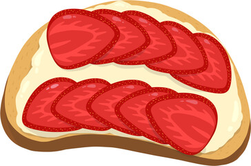 Strawberry and cream cheese Toast breakfast