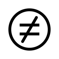 Obraz premium math symbol is not equal to vector icon. flat icon or vector icon illustration.