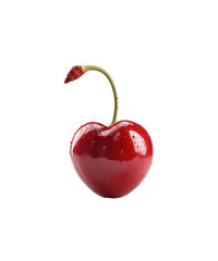 Cherry in heart shape isolated, png