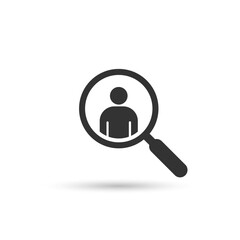 Looking for employees and job, business, human resource. Search man vector icon. Job search.