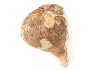 A pile of Dry Organic Wild onion or Indian squill (Drimia indica), isolated on a white background....