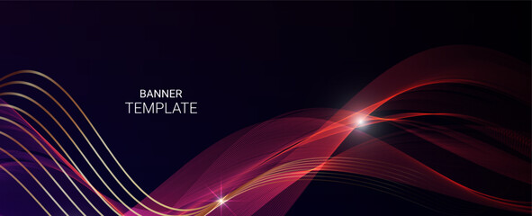 Abstract attractive tech wave dynamic lines background