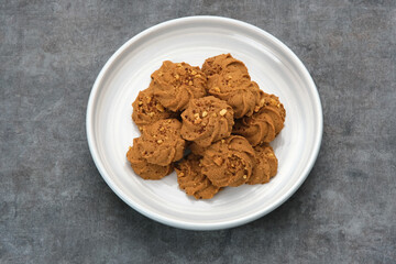 Chocolate cookies with peanut sprinkles
