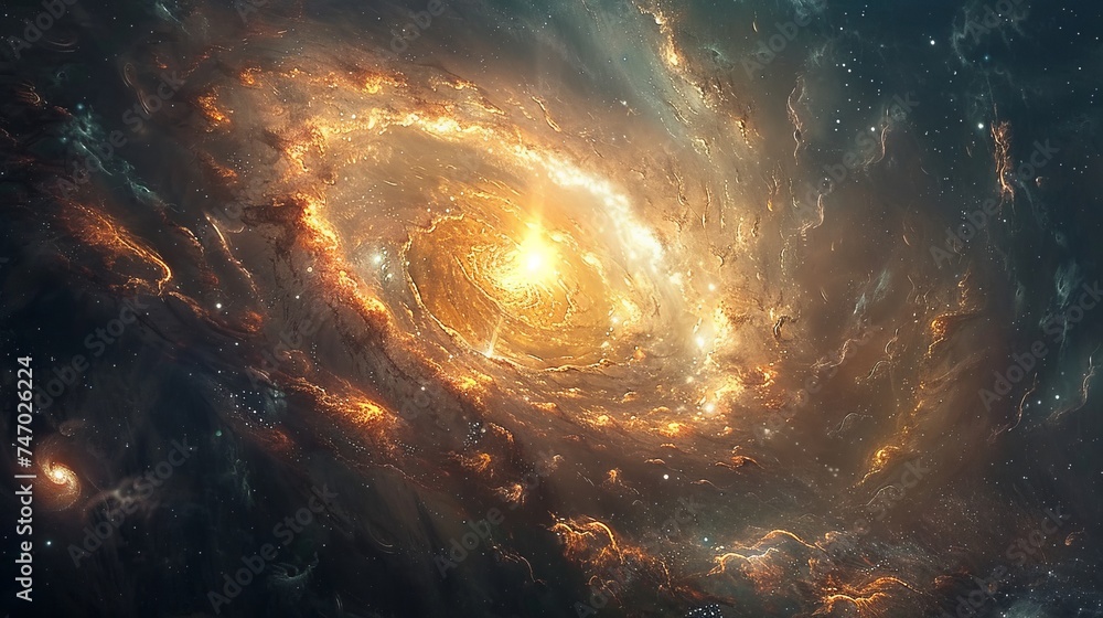 Wall mural universe filled with stars, nebula and galaxy. colorful space background with stars. beauty of deep 