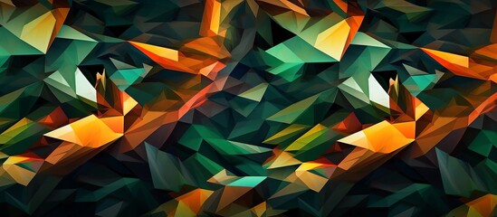 vector illustration of camouflage bird of paradise from cube abstract geometry in bright colors - obrazy, fototapety, plakaty