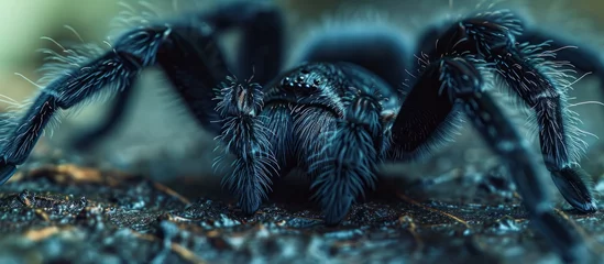 Foto op Canvas Intricate Close-Up of a Scary Tarantula Spider with Hairy Legs and Intense Eyes © TheWaterMeloonProjec