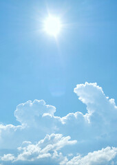 summer clouds and sun 夏の雲と太陽