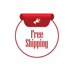 free shipping sign on white background