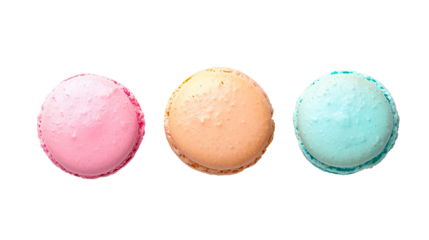 Colourful french macarons top view set